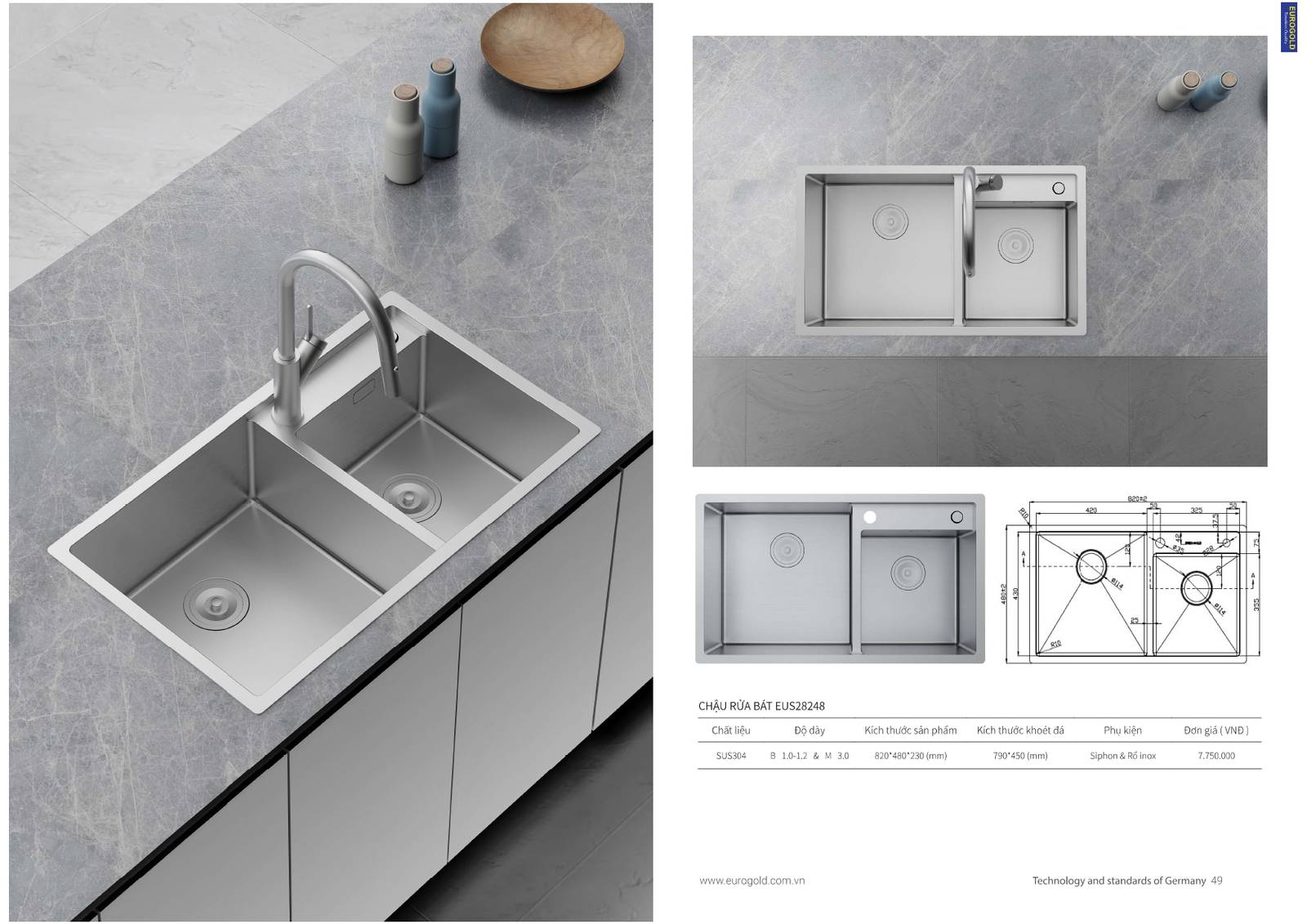 Thiết bị nhà bếp EUROGOLD Catalogue và Bảng giá mới nhất /Page 25